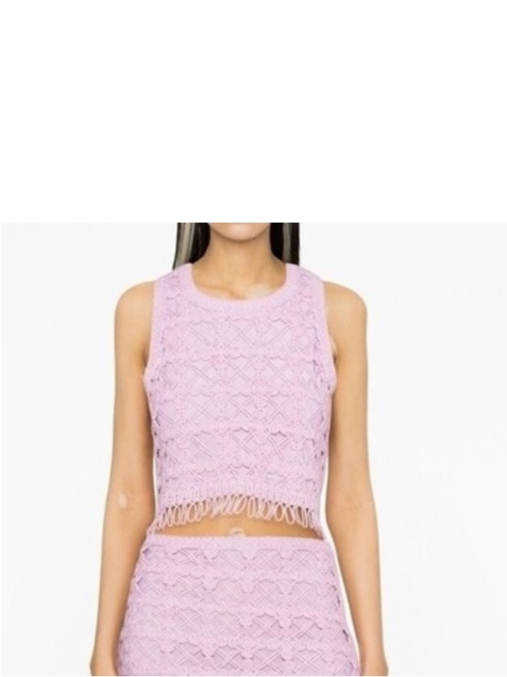 Maje Crochet lavender crop top